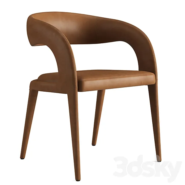 RH NICOLA OPEN BARRELBACK VEGAN LEATHER DINING ARMCHAIR 3ds Max