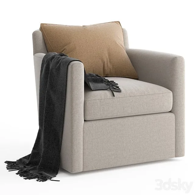 RH Oliver Barrelback Track Swivel Arm Chair 3dsMax Model