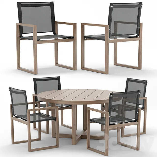 RH Outdoor Aegean round table-chair 3ds Max