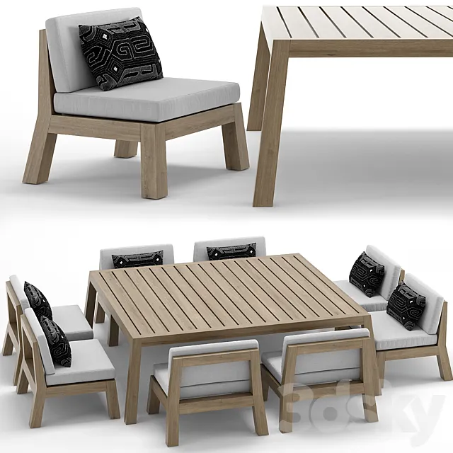 RH Outdoor Bonaire table-chair 3DS Max Model