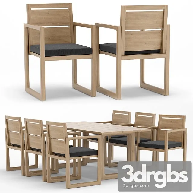 Rh outdoor navaro restangular table-chair 2 3dsmax Download