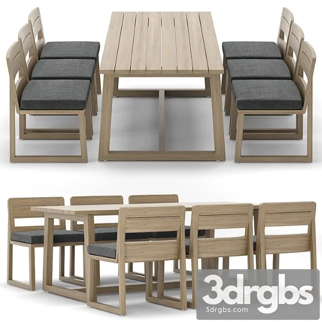 Rh outdoor sebastian rectangular table chair 2 3dsmax Download