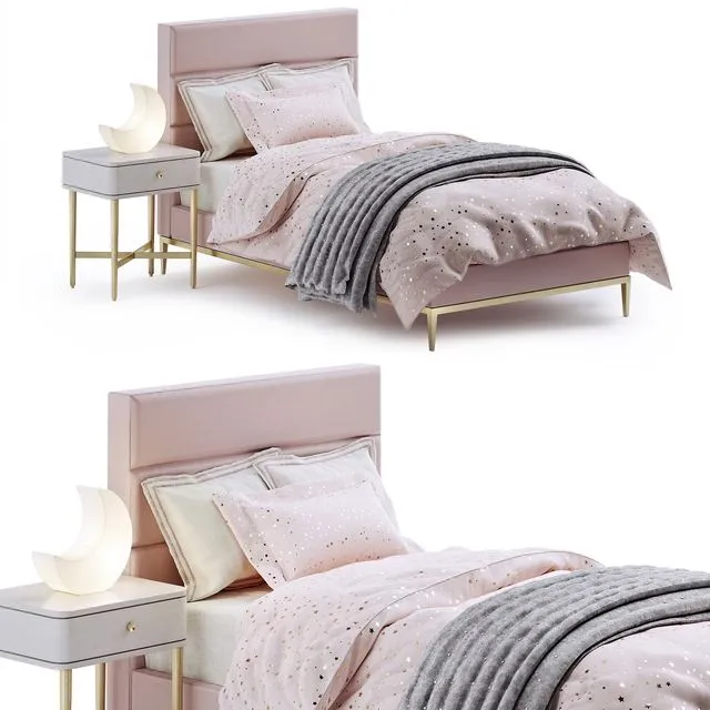 RH Pfeiffer velvet bed 3dsMax Model