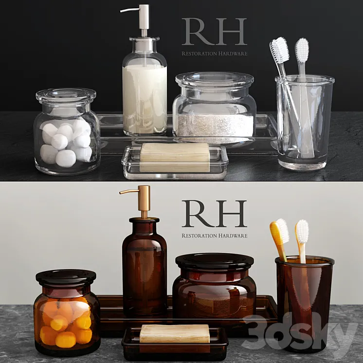 RH \/ PHARMACY ACCESSORIES AMBER GLASS 3DS Max