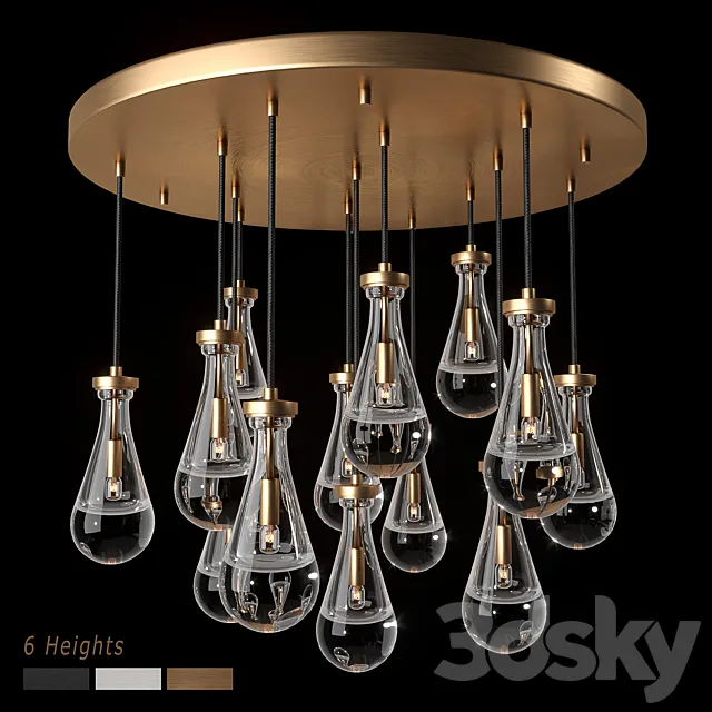 RH Rain Round Chandelier 36 3ds Max
