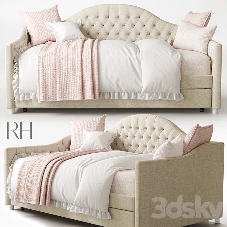 RH REESE TUFTED DAYBED WITH TRUNDLE 3DS Max