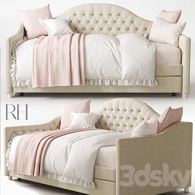 RH REESE TUFTED DAYBED WITH TRUNDLE 3DSMax File