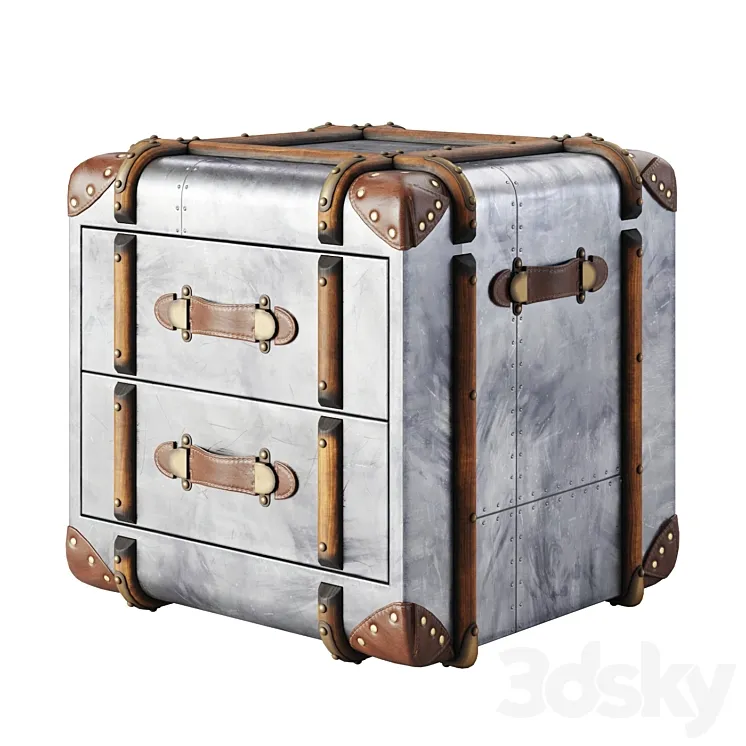 RH Richards Trunk 2-Drawer Cube 3DS Max