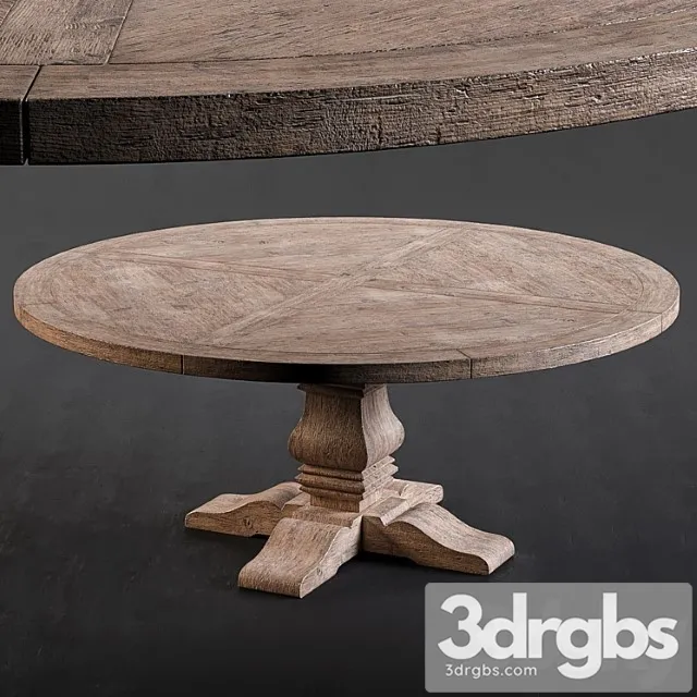 Rh salvaged wood round dining table 2 3dsmax Download