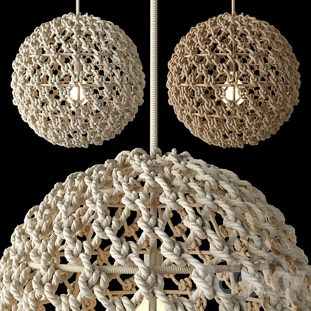 RH Small Rope Pendant 3ds Max
