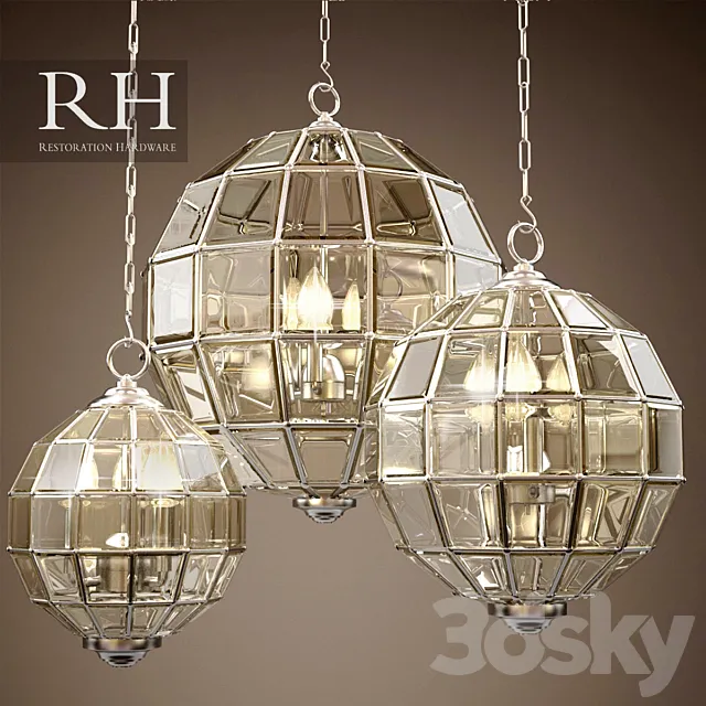RH STREET GAS LAMP PENDANT (3 size) 3ds Max