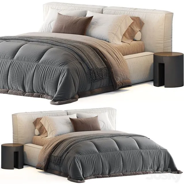 RH Teen Sona Upholstered Platform Bed 3dsMax Model