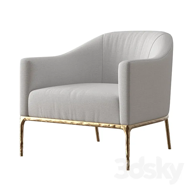 Rh Thaddeus Barrelback Slope Armchair 3ds Max