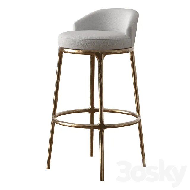 RH THADDEUS FABRIC SWIVEL BARSTOOL 3ds Max
