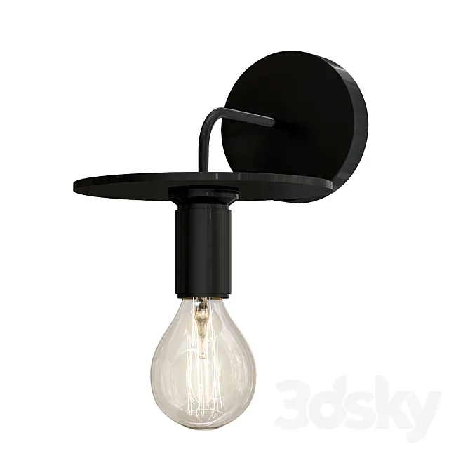 RH Utilitaire Knurled Disk Shade Sconce Black 3DS Max Model