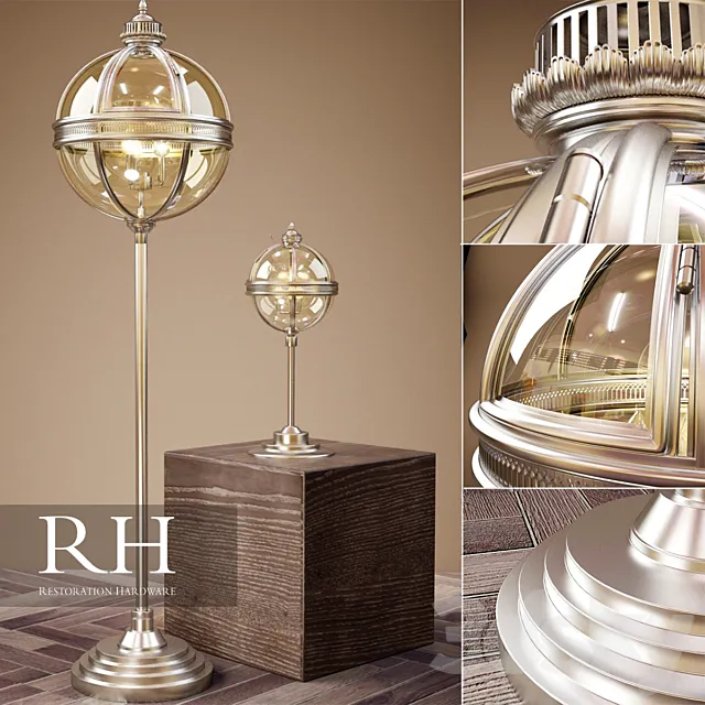 RH VICTORIAN HOTEL FLOOR LAMP + DESK LAMP 3DSMax File