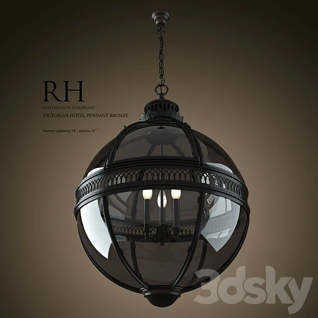 RH VICTORIAN HOTEL PENDANT BRONZE 3ds Max