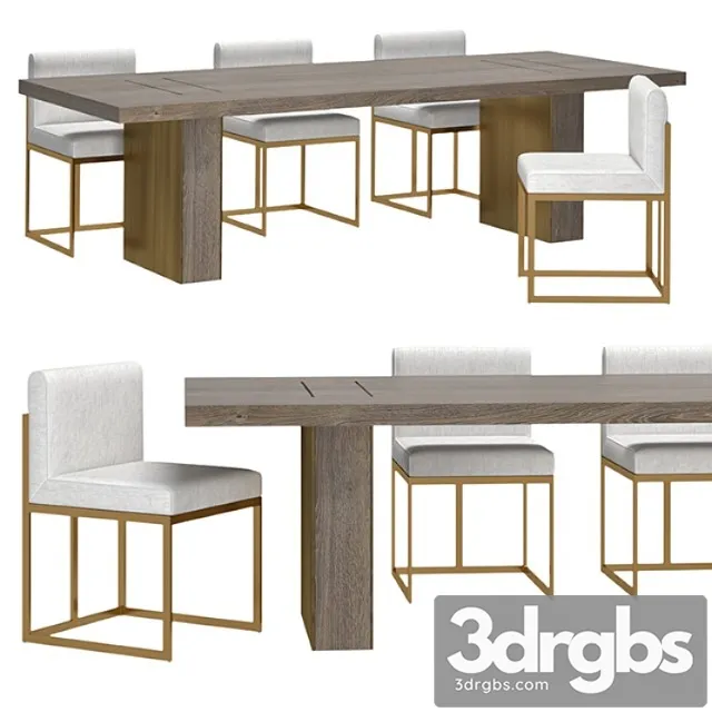 Rh Waxler Side Chair Gage Rectangular Dining Table 3dsmax Download