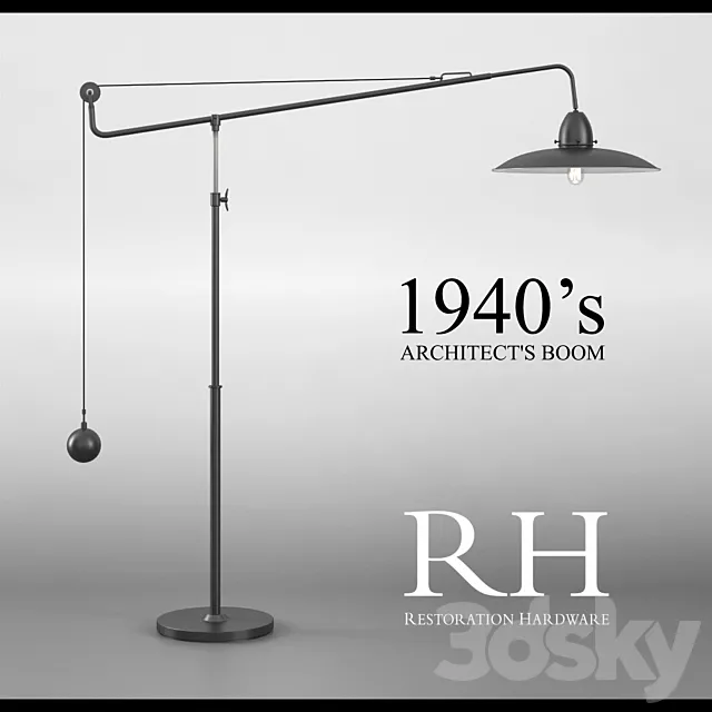 RH_1940S ARCHITECT’S BOOM FLOOR LAMP 3DSMax File