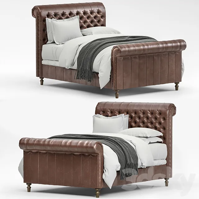 RH_Chesterfield_Leather_Sleigh 3ds Max