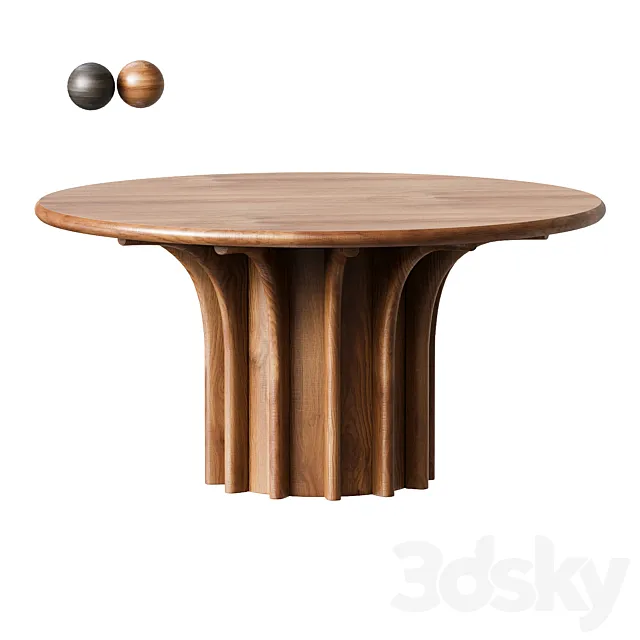 Rib Table Oak Nau 3dsMax Model