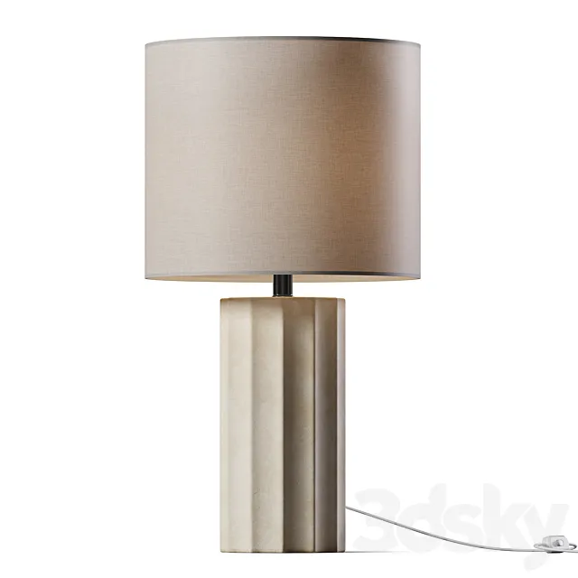 Ribbed Concrete Finish Table Lamp 3ds Max