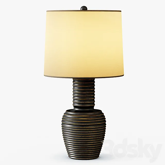 Ribbed Copper Table Lamp 3DSMax File