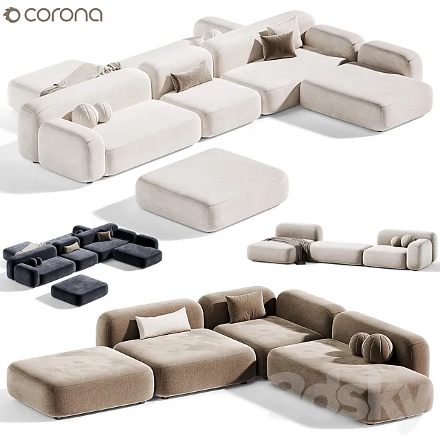 Ribble 3 Sofa Set By Divan Ribble-3 Modular sofa 3ds Max
