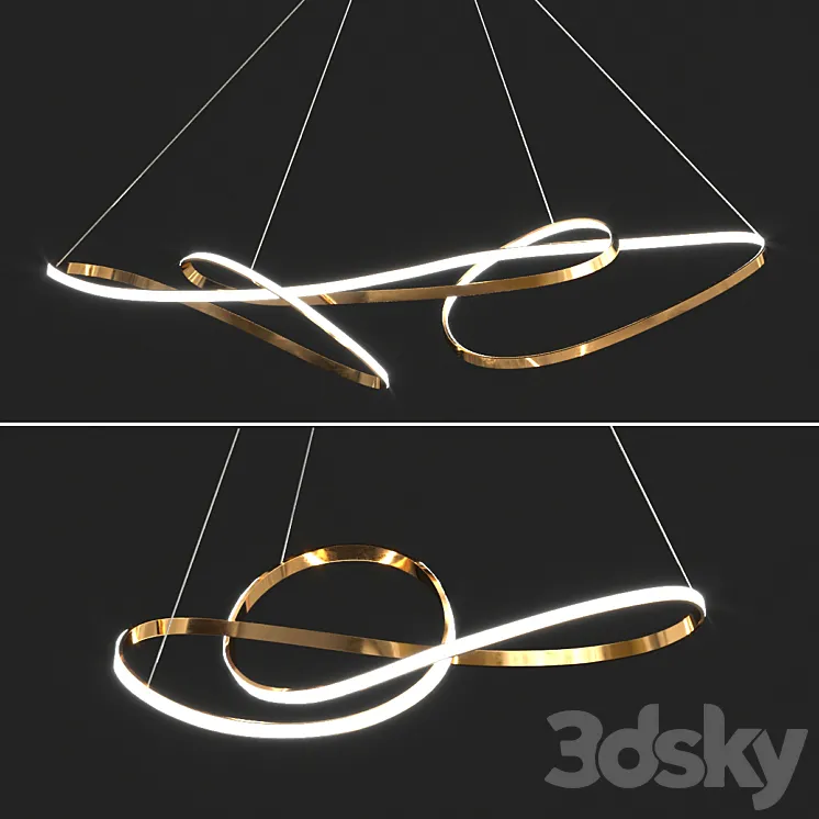 Ribbon Led ceiling light 3DS Max Model