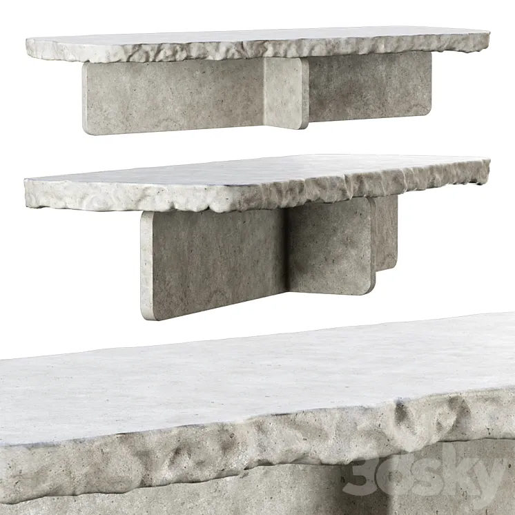 Richard concrete long table by Bpoint design \/ Concrete dining table 3DS Max
