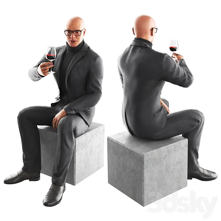 Richard Seat Wine 3DS Max Model