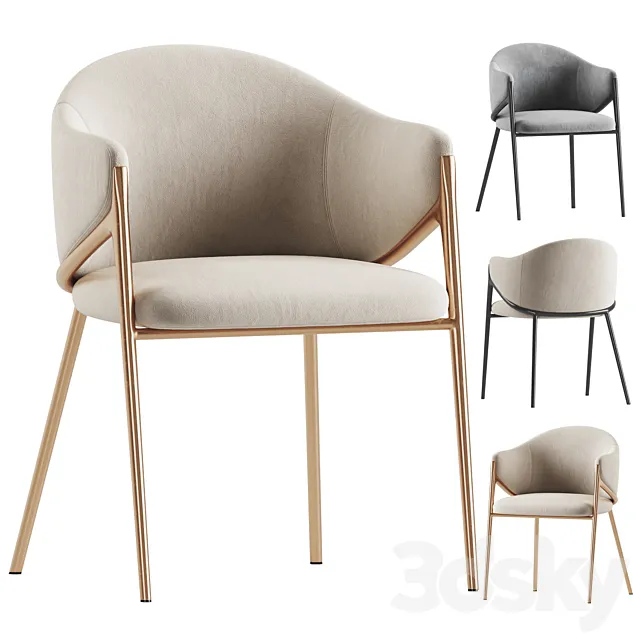 Richmond Gwen Chair Khaki Velvet 3ds Max