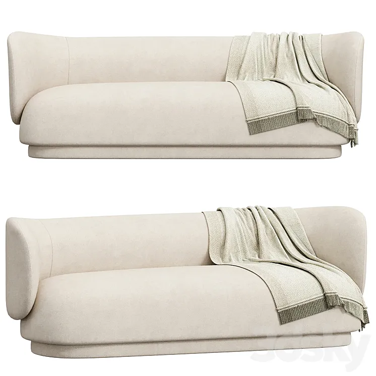 Rico 3 Seater Sofa Brushed 3DS Max