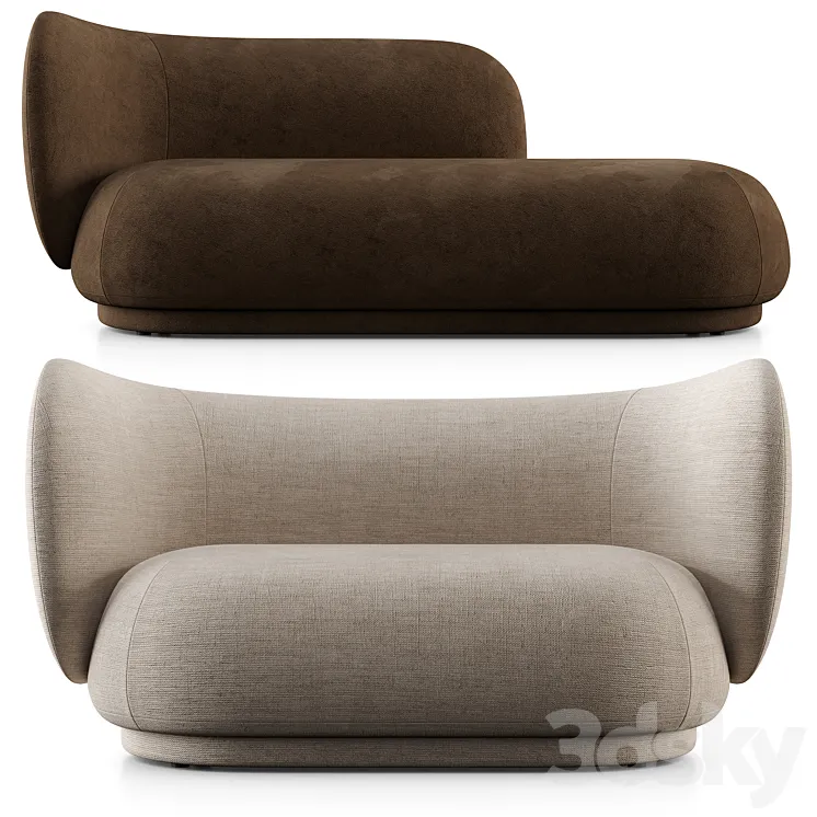 Rico Divan And 2 Seat Sofa By Ferm Living 3DS Max