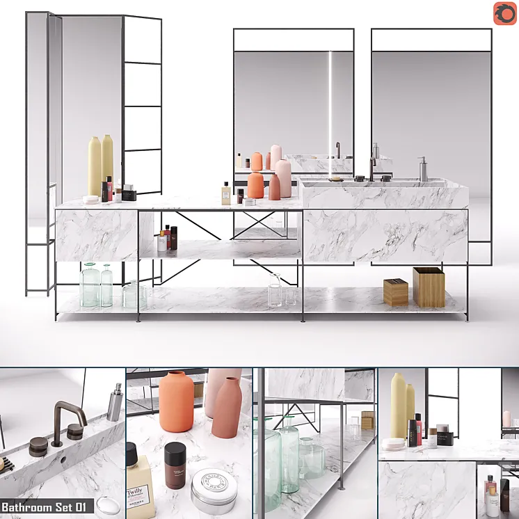 RIG Modules – Bathroom with Decor Set 01 3DS Max