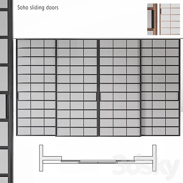 Rimadesio soho sliding doors 3dsMax Model