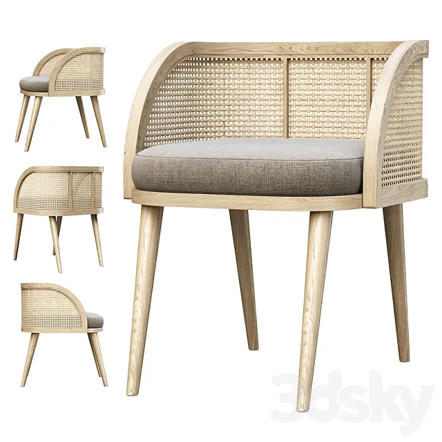 Rimma rattan dining chair DR77 _ Rattan dining chair 3DS Max Model