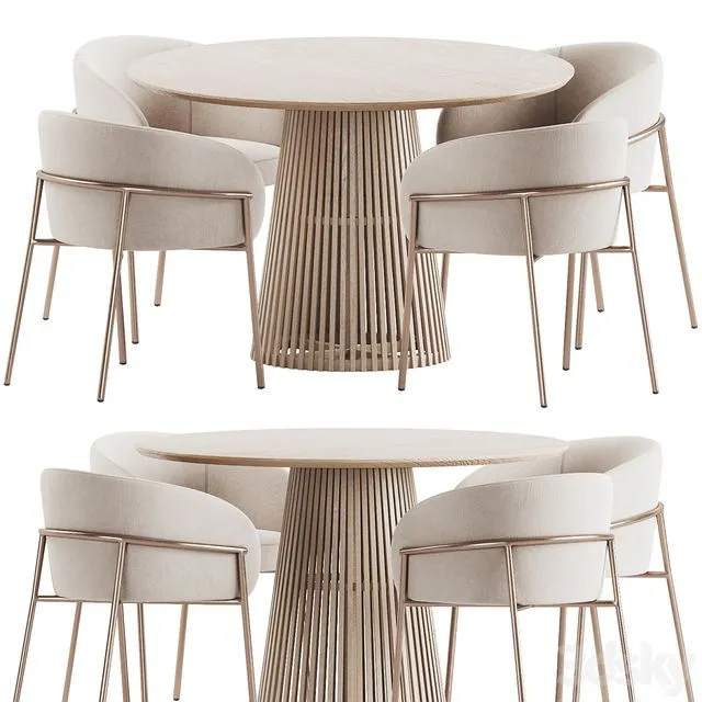 Rimo Chair Jeanette Table Dining Set 3dsMax Model