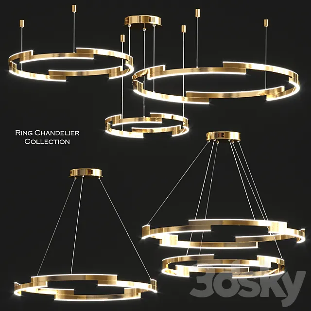 Ring chandelier collection 3DS Max Model