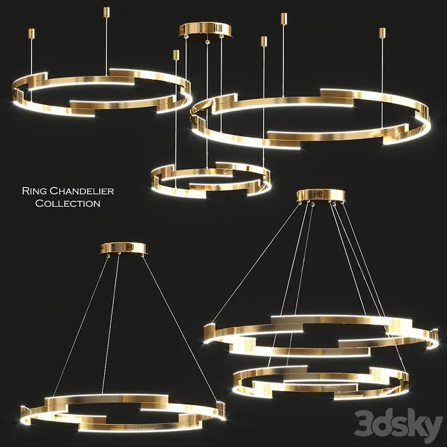 Ring chandelier collection 3dsMax Model