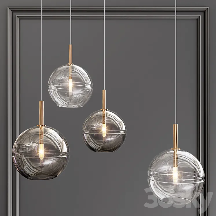 Ring Glass Art Chandelier02 3DS Max