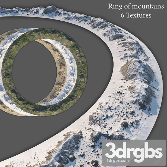 Ring of mountains + 6 textures 3dsmax Download