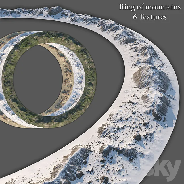 Ring of mountains + 6 Textures 3DSMax File