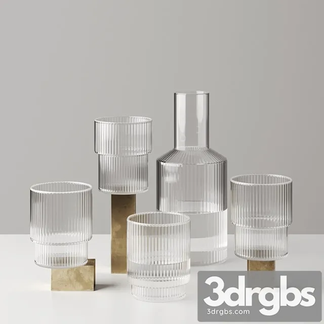 Ripple glass and carafe by ferm living 3dsmax Download
