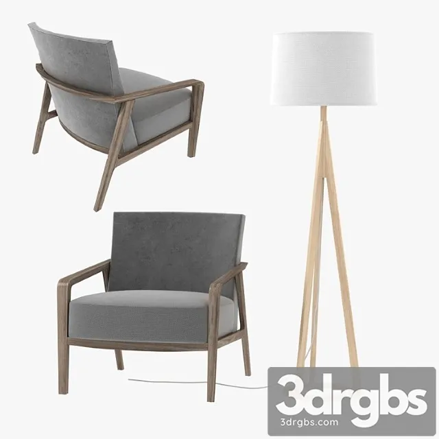 Riva 1920 noble armchair and jackson floor lamp by crate and barrel 3dsmax Download
