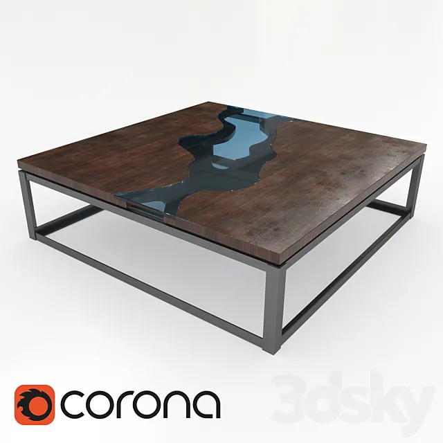 River Coffee Table 3ds Max