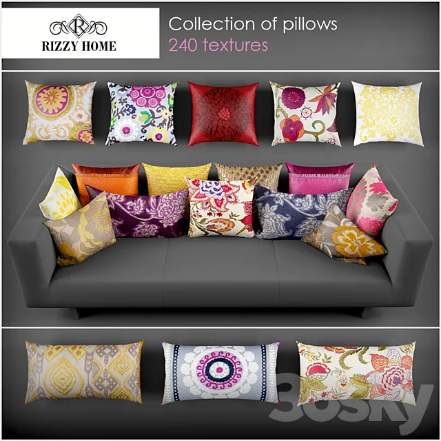 Rizzy Home pillows3 3ds Max