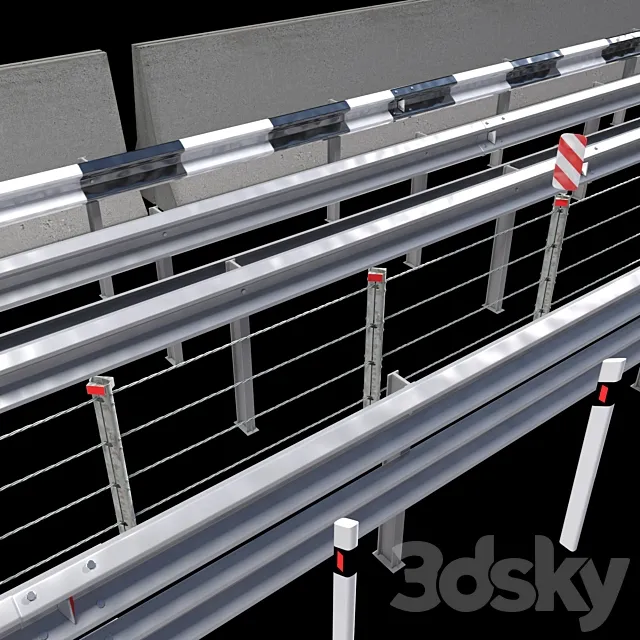 Road barriers 3ds Max