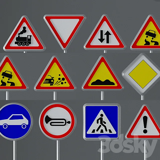 Road signs 3ds Max