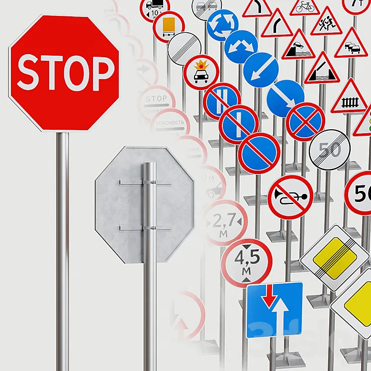 Road signs 3DS Max